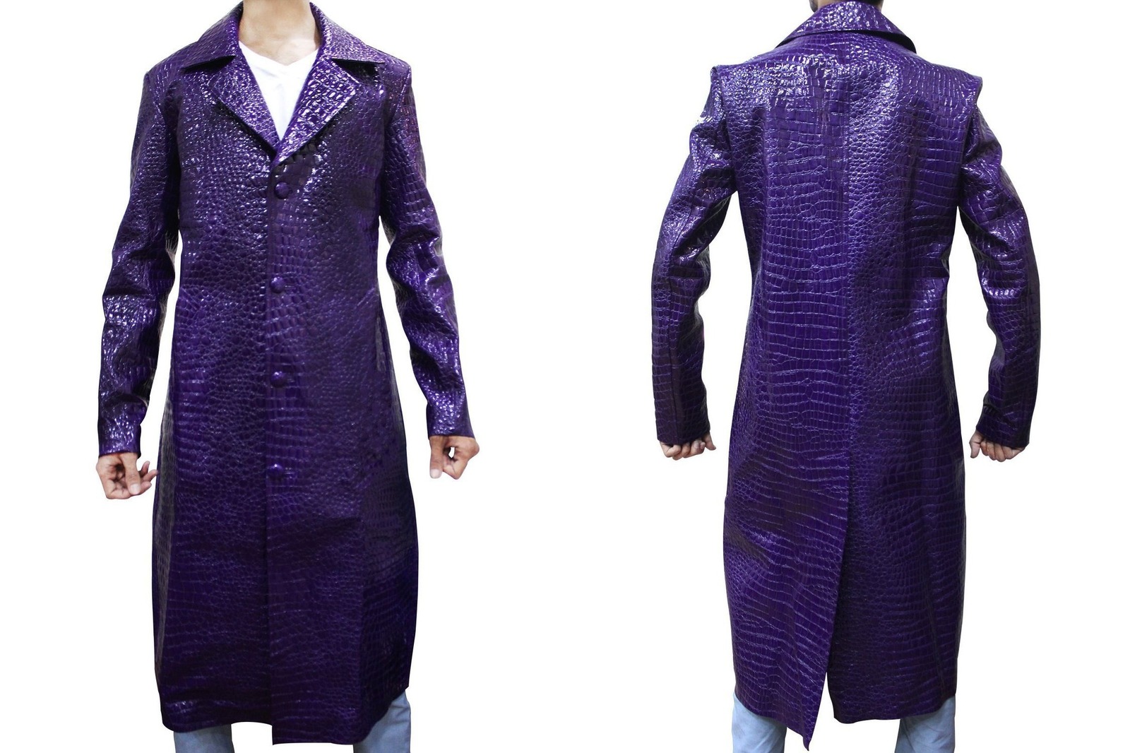 Suicide Squad Jared Leto Joker Leather Jacket Crocodile Texture Coat ...