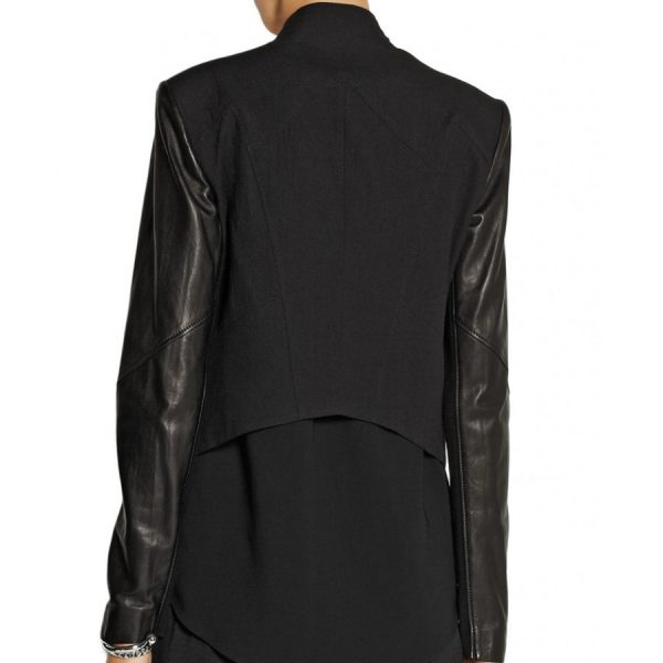 Kristen Bell Veronica Mars Wool Blend Leather Sleeved Jacket-4260