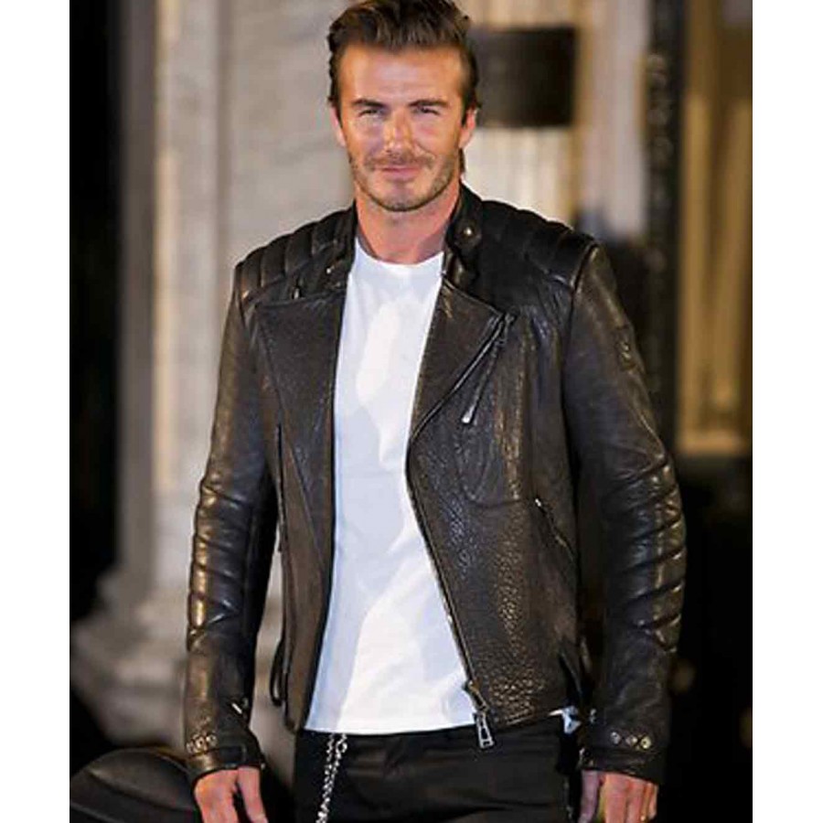 David Beckham Motorcycle Winter Leather Jacket - J4Jacket