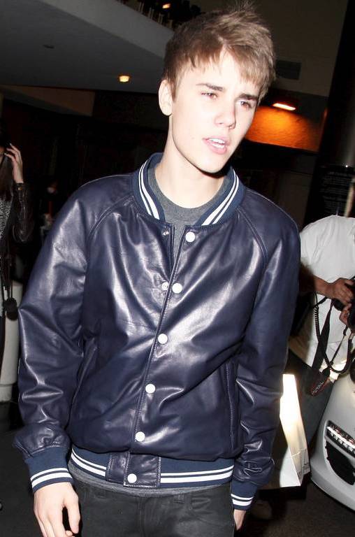 Justin Bieber Blue Leather Jacket