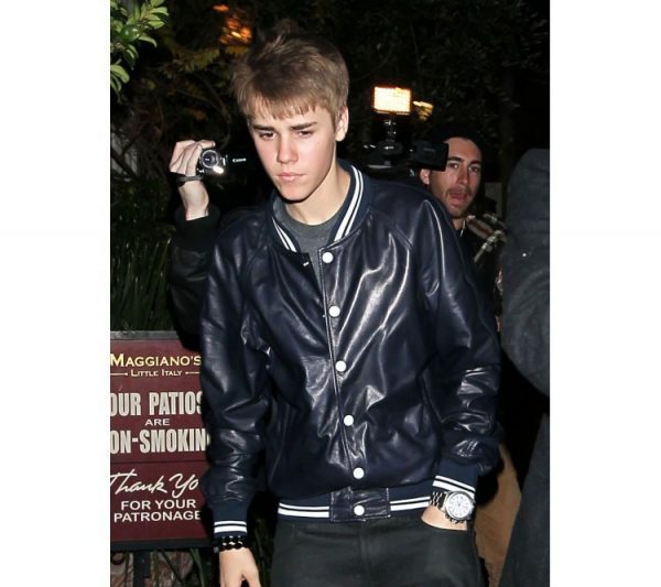 Justin Bieber Blue Leather Jacket-0