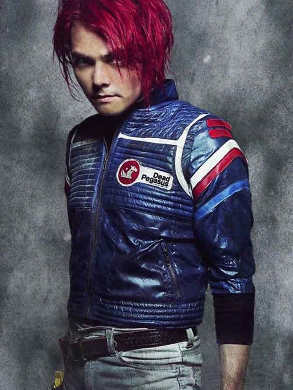 Party Poison My Chemical Romance Blue Leather Jacket