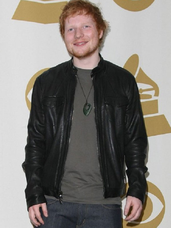 Ed Sheeran Black Leather Jacket