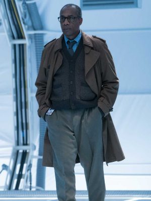 Justice League Silas Stone Brown Trench Coat