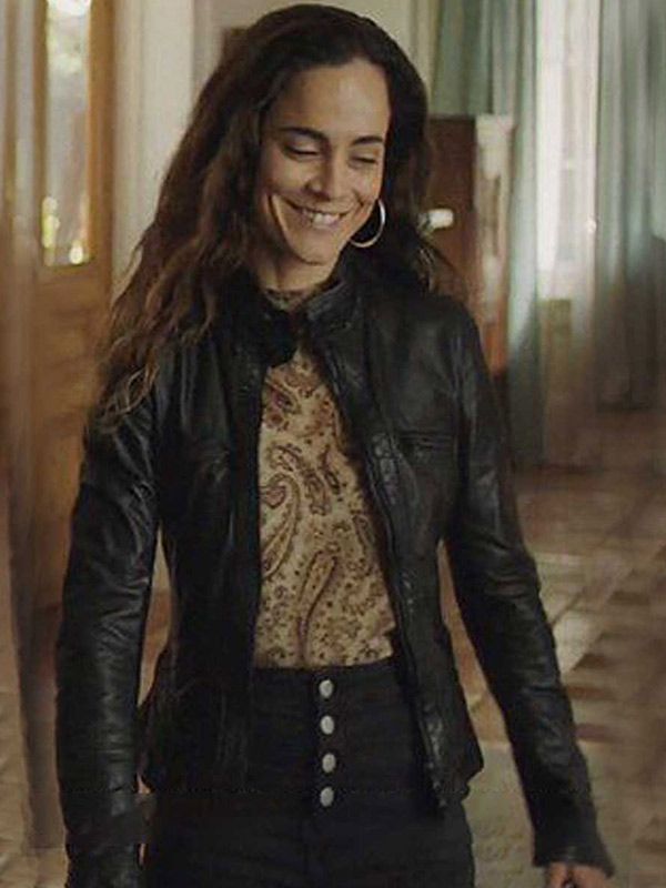 Alice Braga Black Leather Jacket