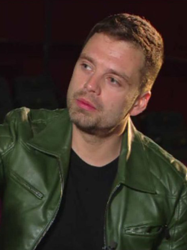 Sebastian Stan Green Quilted Leather Jacket