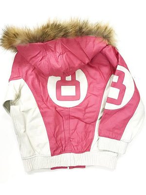 8-Ball-Pink-Leather-Jacket-With-Hood