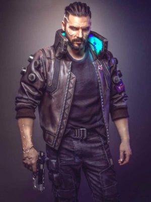 Video Game Cyberpunk 2077 Samurai Bomber Leather Jacket