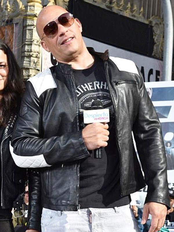 Vin Diesel The Daily Show in New York City Black Leather Jacket