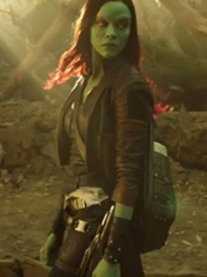 Zoe Saldana Guardians of the Galaxy Vol. 2 Leather Coat
