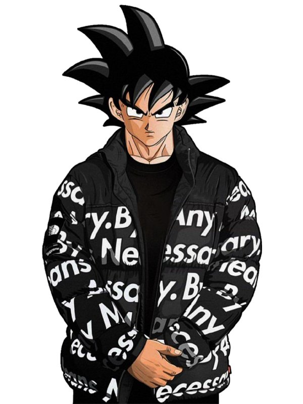 Goku Drip Dragon Ball Z Black Polyester Puffer Jacket