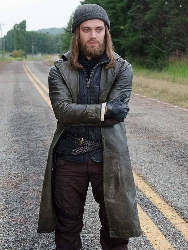 Paul Jesus Rovia The Walking Dead Tom Payne Leather Trench Coat
