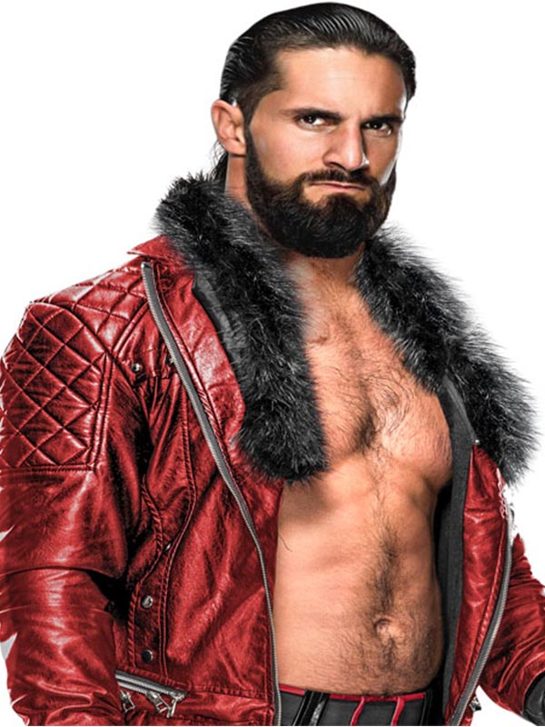 Seth Rollins WWE Red Leather Jacket