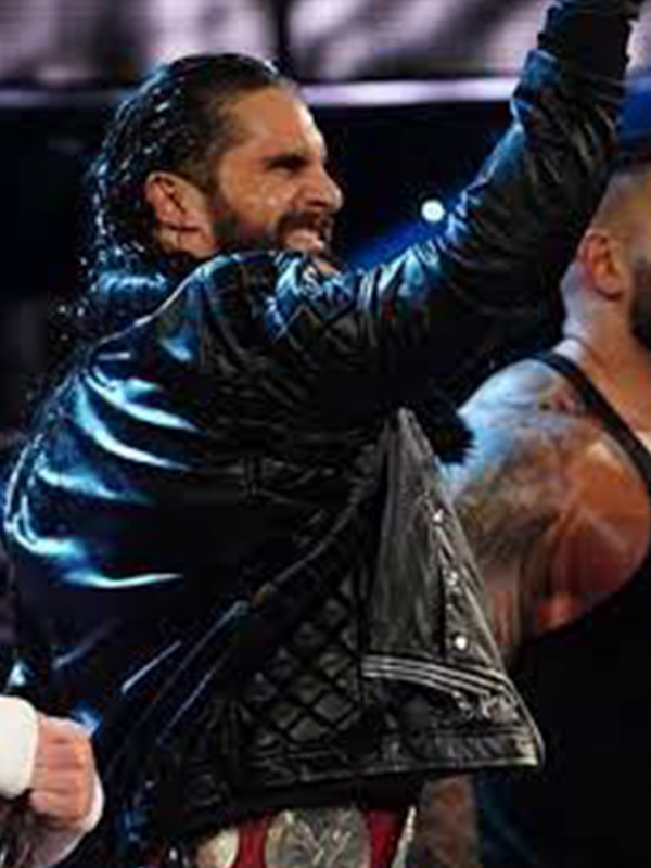 WWE Seth Rollins Quilted Black Leather Jacket