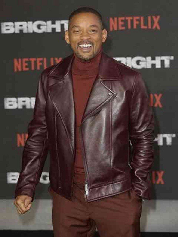 Aladdin Promotion Event American Actor Will Smith Brown Leather Jacket