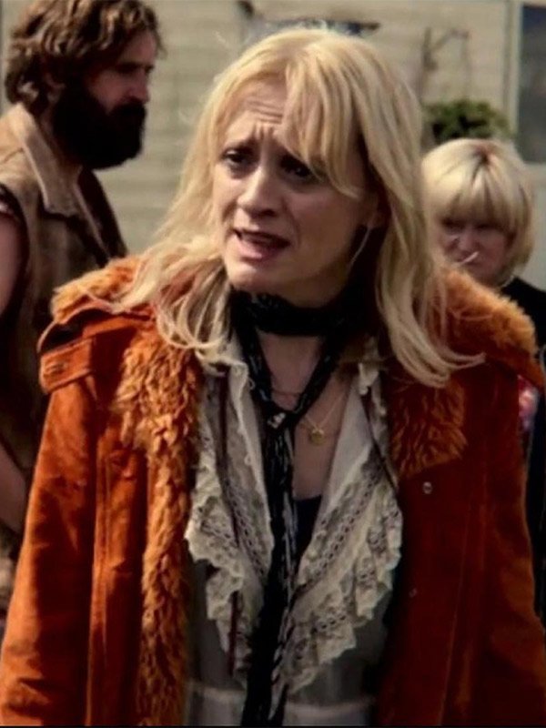 Anne-Marie Duff Sex Education Erin Wiley Shearling Brown Coat