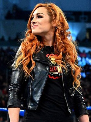 WWE Wrestler Becky Lynch Motorcycle Black Leather Jacket
