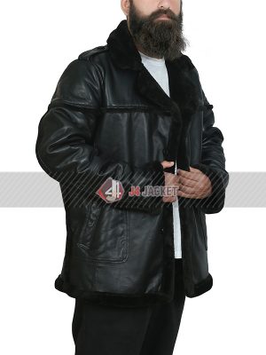 Ben Barnes TV Series The Punisher Season 2 Black Shearling Leather Jacket