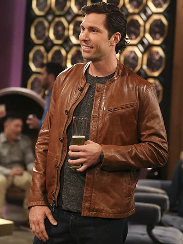 TV Series The Big Bang Theory Brian Thomas Smith Brown Leather Jacket