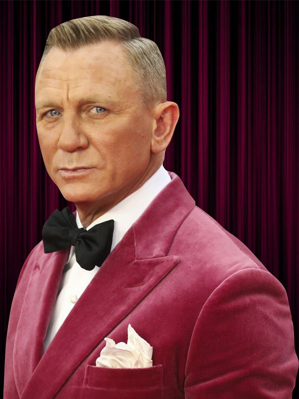 James Bond No Time to Die Premiere Event Daniel Craig Pink Tuxedo Jacket