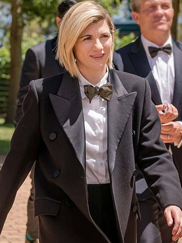 TV Series Doctor Who Season 12 Jodie Whittaker Black Wool Trench Coat