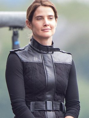 Cobie Smulders Spiderman Far from Home Maria Hill Black Cotton Vest