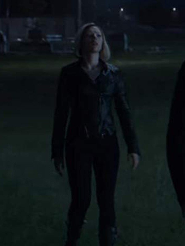 Scarlett Johansson Avengers Endgame 2019 Black Leather Jacket