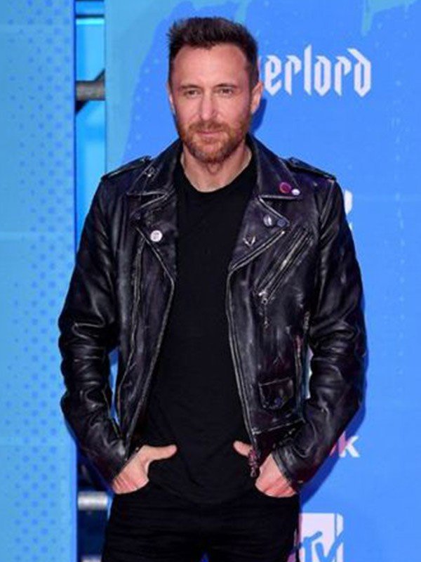 David Guetta 25Th MTV Europe Music Awards Black Leather Jacket