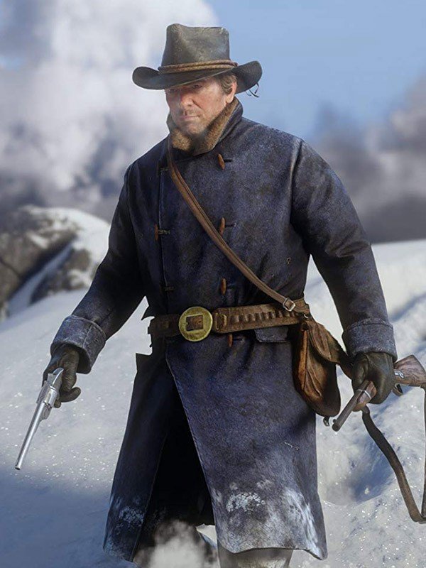 Arthur Morgan Video Game Red Dead Redemption Blue Trench Coat