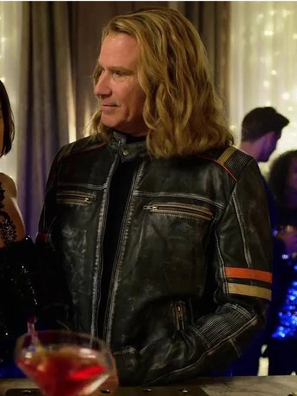 Eurovision Song Contest The Story of Fire Saga Will Ferrell Black Leather Jacket