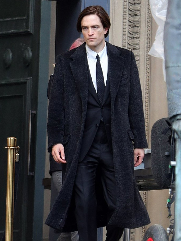 Robert Pattinson The Batman 2022 Bruce Wayne Black Wool Trench Coat