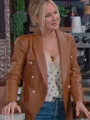 Sharon Newman The Young and the Restless Sharon Case Leather Blazer