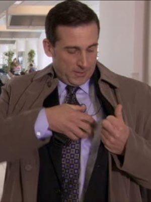 Steve Carel The Office Trench Brown Coat