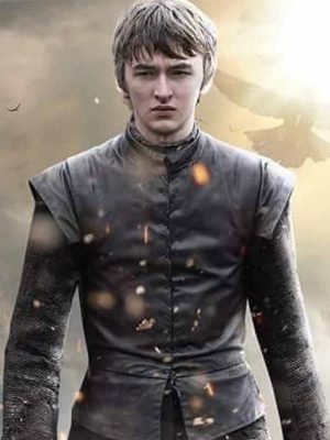 Bran Stark TV Series Game of Thrones Black Leather Vest