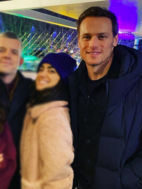 Sam Heughan It’s All Coming Back to Me Movie Blue Jacket