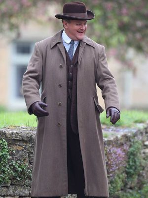 TV Series Downton Abbey Hugh Bonneville Brown Trench Coat