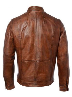 Men’s Cafe Racer Motorcycle Real Leather Jacket