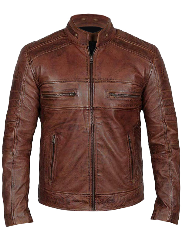 Men’s Cafe Racer Real Leather Jacket