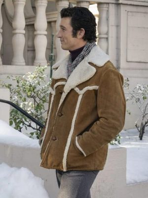 The Offer (2022) Miles Teller Brown Shearling Jacket