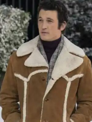 Miles Teller The Offer Brown Shearling Leather Jacket