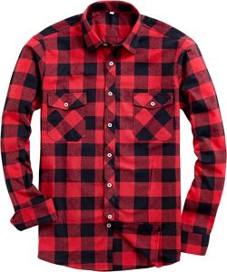Black Jacket With A Check Or Flannel Shirt