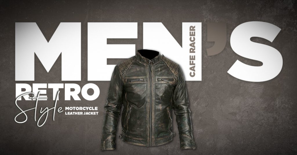 MENS CAFE RACER RETRO STYLE LEATHER JACKET