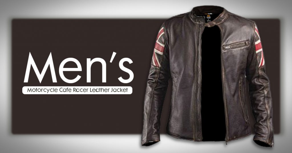 MEN'S MOTORCYCLE CAFE RACER LEATHER JACKET