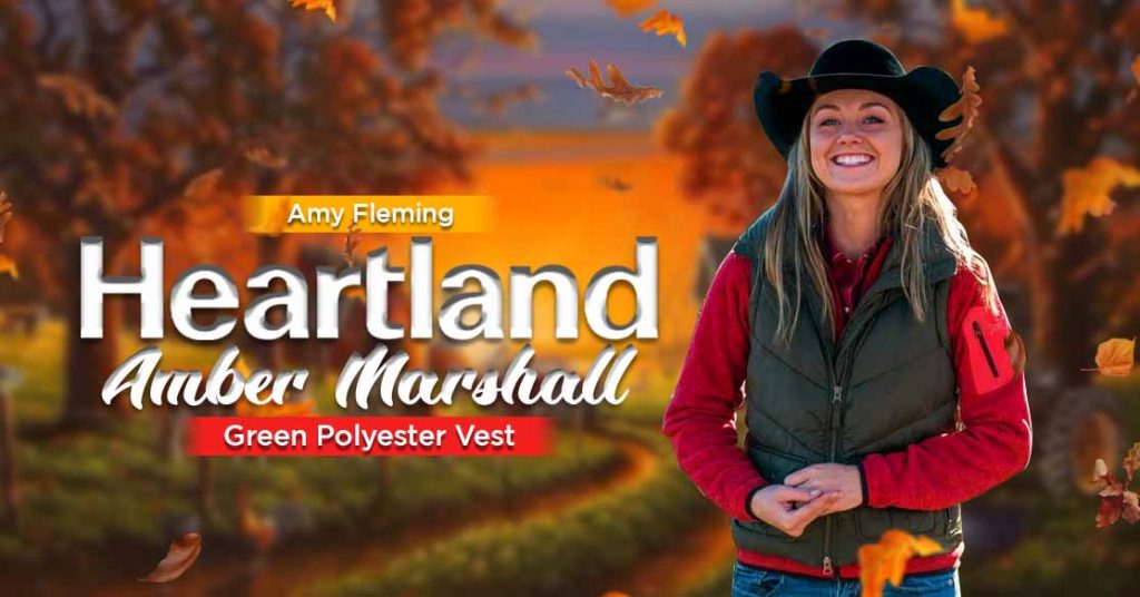Amy Fleming Heartland Amber Marshall Green Polyester Vest