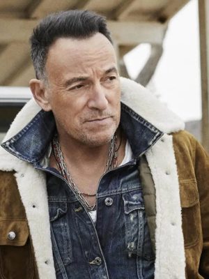 Singer Bruce Springsteen Shearling Jacket