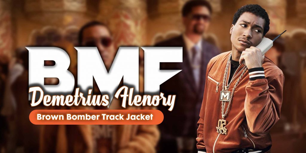 Demetrius Flenory Tv Series BMF Brown Bomber Track Jacket