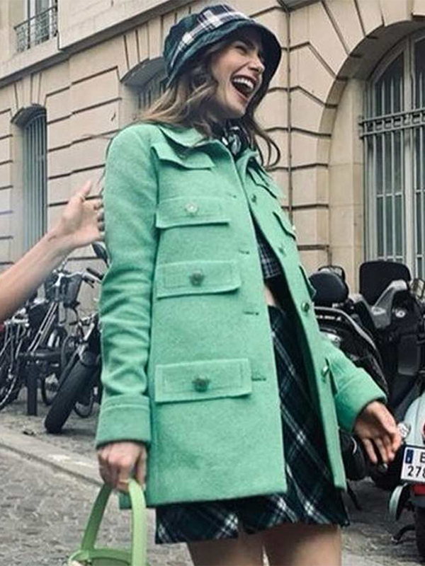 Emily Cooper Emily In Paris Lily Collins Green Coat
