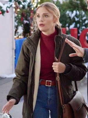 Time for Him to Come Home for Christmas Movie Elizabeth Athens Green Cotton Jacket