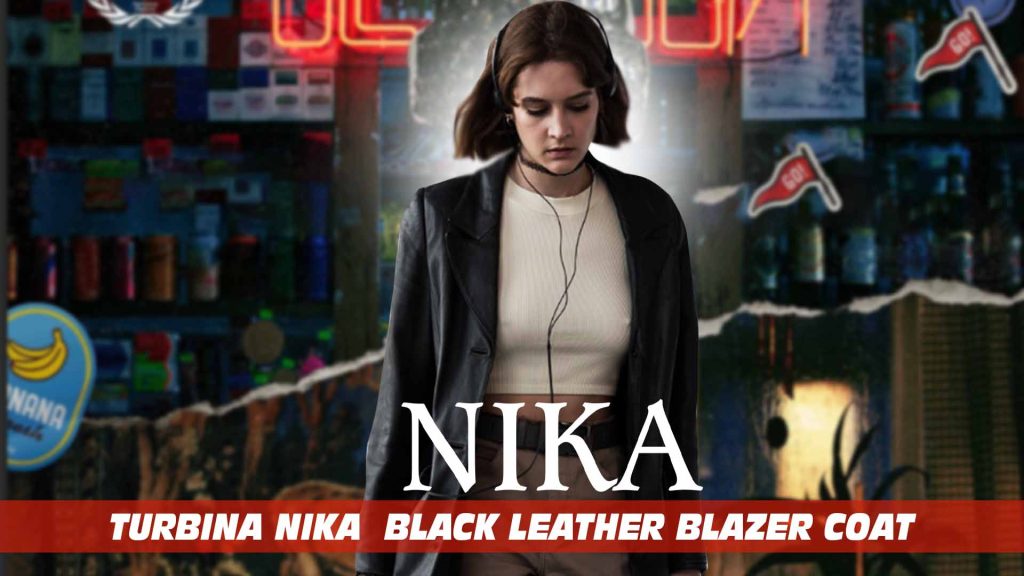 Nika Turbina Nika 2022 Black Leather Blazer Coat