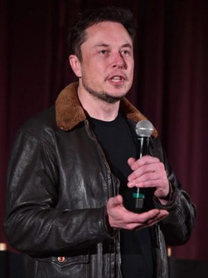 Elon Musk Brown Bomber Leather Jacket